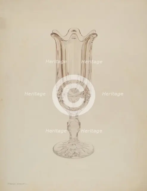 Glass Celery Holder, c. 1939. Creator: Frank M Keane.