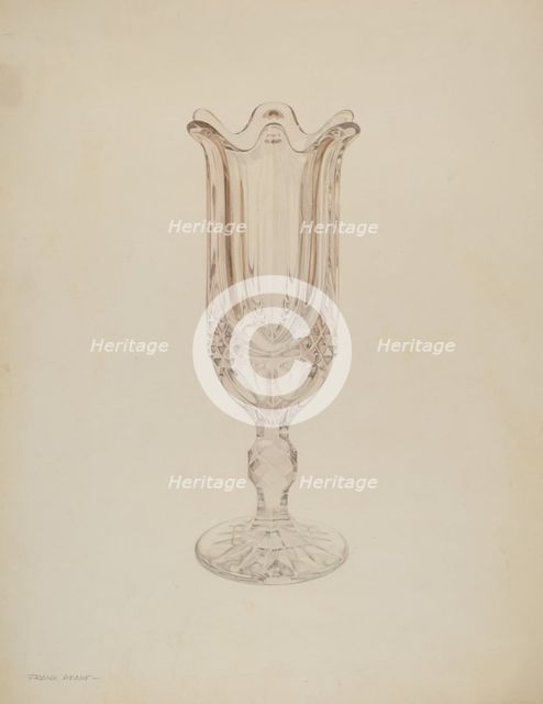 Glass Celery Holder, c. 1939. Creator: Frank M Keane.
