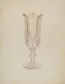 Glass Celery Holder, c. 1939. Creator: Frank M Keane