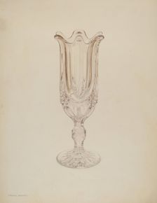Glass Celery Holder, c. 1939. Creator: Frank M Keane