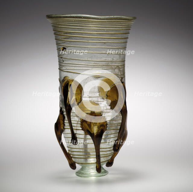 Glass "Claw" Beaker, Frankish, 5th-6th century. Creator: Unknown.