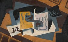 Glass and Newspaper, 1917. Creator: Juan Gris