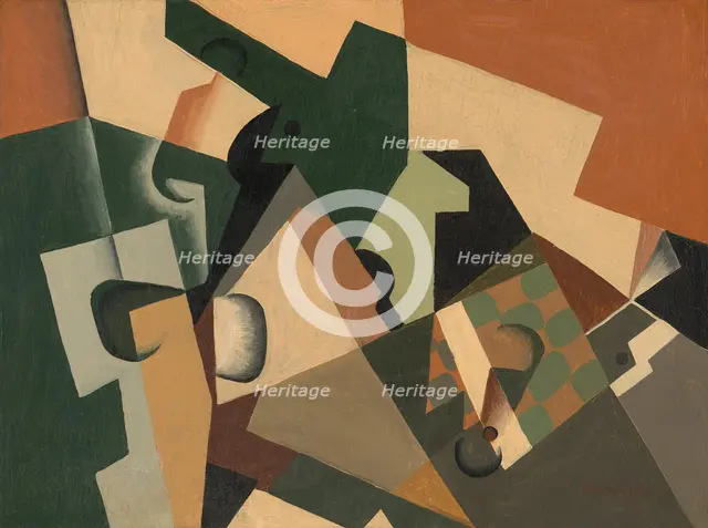Glass and Checkerboard, c. 1917. Creator: Juan Gris.