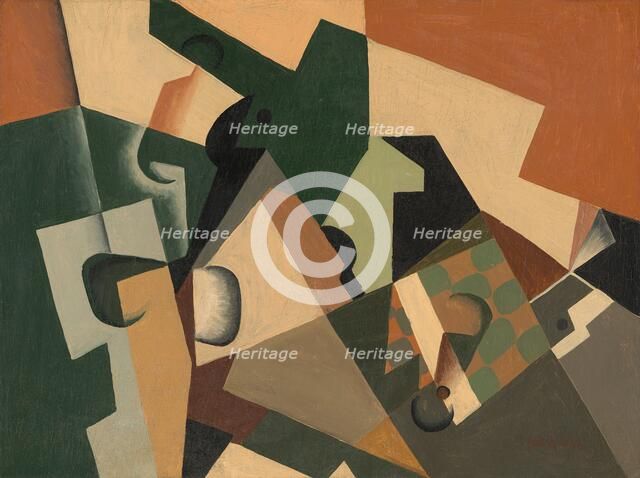 Glass and Checkerboard, c. 1917. Creator: Juan Gris.