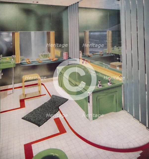 'Glass and tile in the modern Bathroom', 1938. Artist: Unknown.