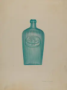 Glass Bottle, 1935/1942. Creator: Orville A. Carroll