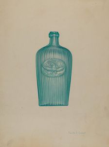Glass Bottle, 1935/1942. Creator: Orville A. Carroll