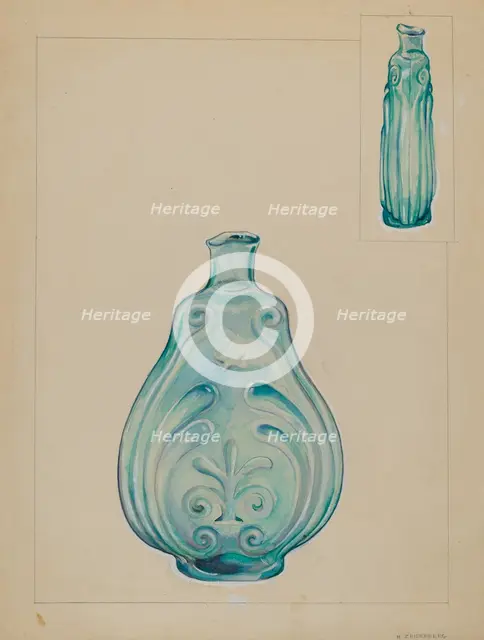 Glass Bottle, 1935/1942. Creator: A. Zaidenberg.