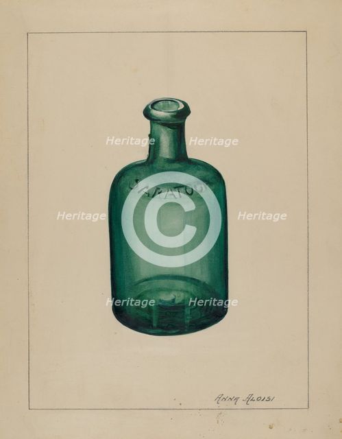 Glass Bottle, 1935/1942. Creator: Anna Aloisi.