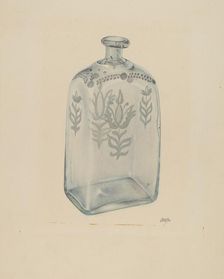 Glass Bottle, 1935/1942. Creator: Beverly Chichester