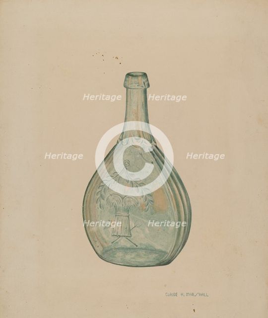 Glass Bottle, c. 1940. Creator: Claude Marshall.