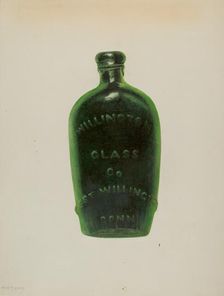 Glass Bottle, c. 1939. Creator: Maud M Holme