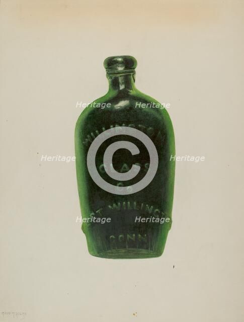 Glass Bottle, c. 1939. Creator: Maud M Holme.