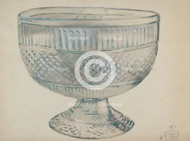 Glass Bowl, c. 1936. Creator: Ella Josephine Sterling.