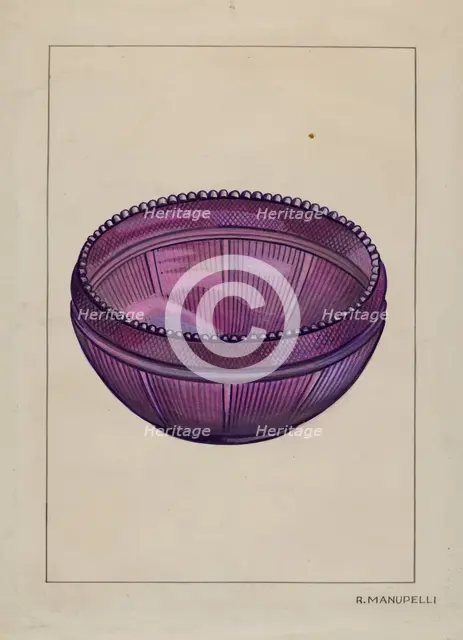 Glass Bowl, c. 1936. Creator: Raymond Manupelli.