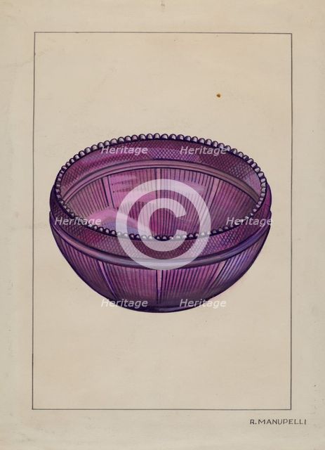 Glass Bowl, c. 1936. Creator: Raymond Manupelli.