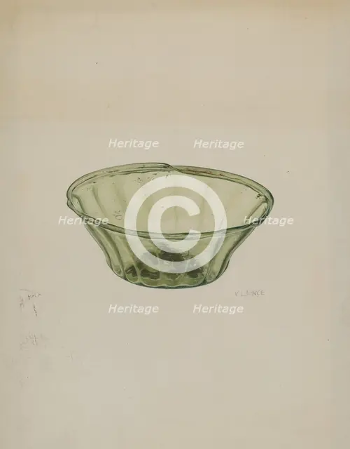 Glass Bowl, c. 1940. Creator: V. L. Vance.