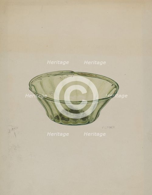 Glass Bowl, c. 1940. Creator: V. L. Vance.