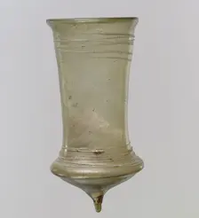 Glass Beaker with White Trails, Frankish, late 6th-early 7th century. Creator: Unknown