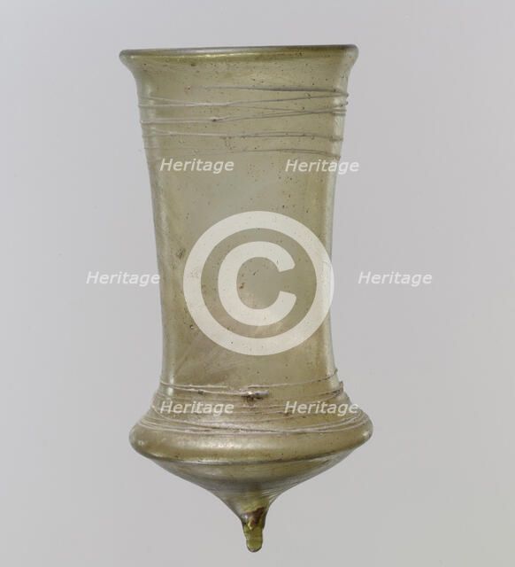Glass Beaker with White Trails, Frankish, late 6th-early 7th century. Creator: Unknown.