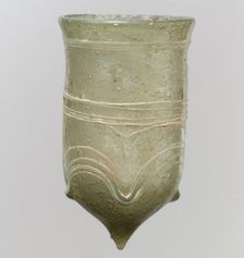 Glass Bell Beaker with White Trails, Frankish, late 5th-early 6th century. Creator: Unknown