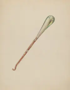 Glass Button Hook, c. 1938. Creator: Francis Law Durand