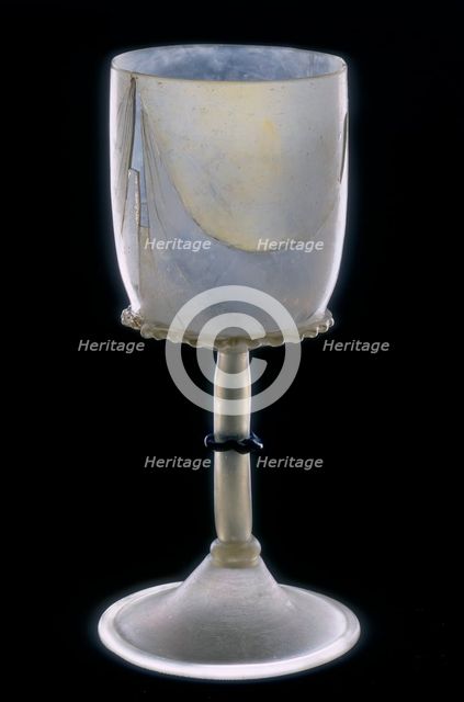 Glass goblet, 14th century. Creator: Unknown.