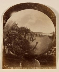 Glass Globe at Fort William Henry Hotel, New York, c.1885. Creator: Seneca Ray Stoddard
