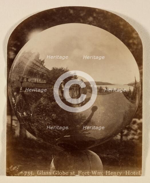 Glass Globe at Fort William Henry Hotel, New York, c.1885. Creator: Seneca Ray Stoddard.