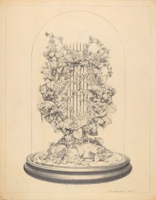 Glass Globe - Wax Flowers, 1937. Creator: J. Howard Iams