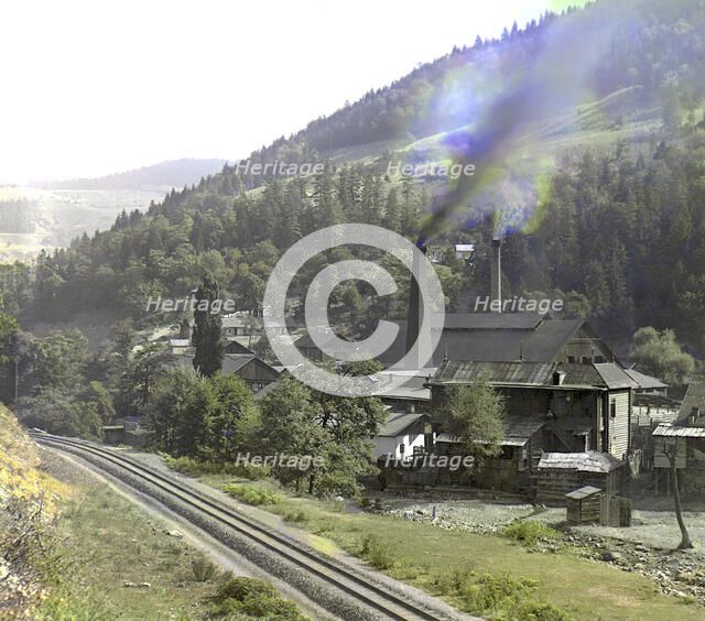 Glass factory in Borzhom, between 1905 and 1915. Creator: Sergey Mikhaylovich Prokudin-Gorsky.