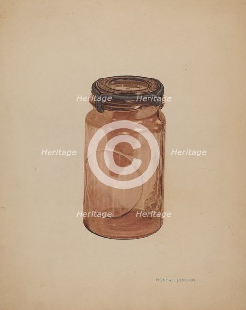 Glass Fruit Jar, c. 1940. Creator: Robert Penson.