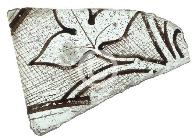 Glass Fragment, British, 14th century. Creator: Unknown.