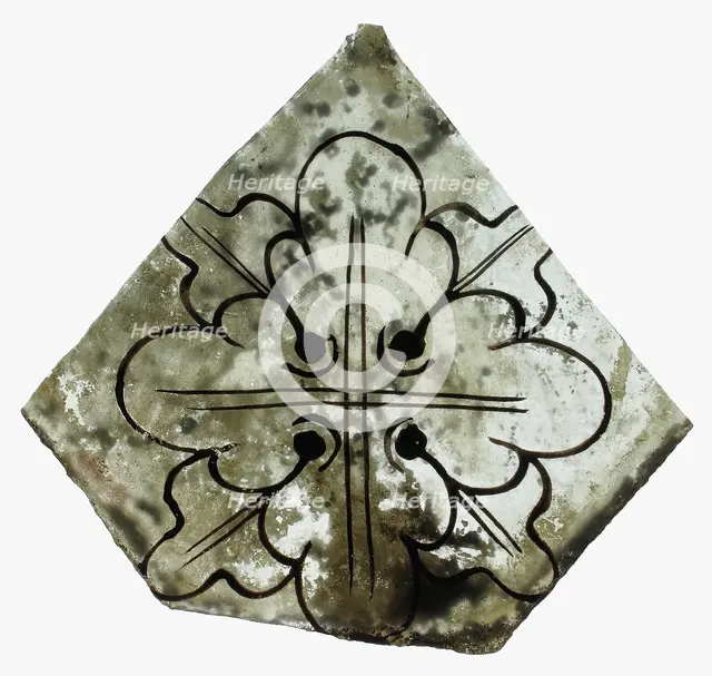 Glass Fragment, European, 14th century. Creator: Unknown.