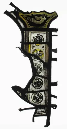 Glass Fragment, European, 15th century, with modern additions. Creator: Unknown