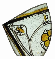 Glass Fragment, European, ca.1400. Creator: Unknown