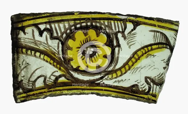 Glass Fragment, European, late 15th century. Creator: Unknown.