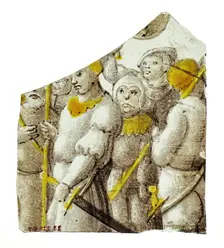 Glass Fragment, French, 14th-15th century (?). Creator: Unknown
