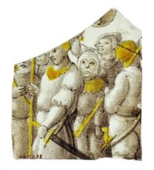 Glass Fragment, French, 14th-15th century (?). Creator: Unknown