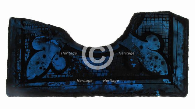 Glass Fragment, French (?), 14th century. Creator: Unknown.