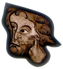 Glass Fragment, French, 1200-1215. Creator: Unknown