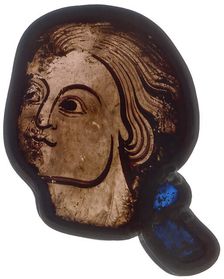 Glass Fragment, French, 1200-1215. Creator: Unknown