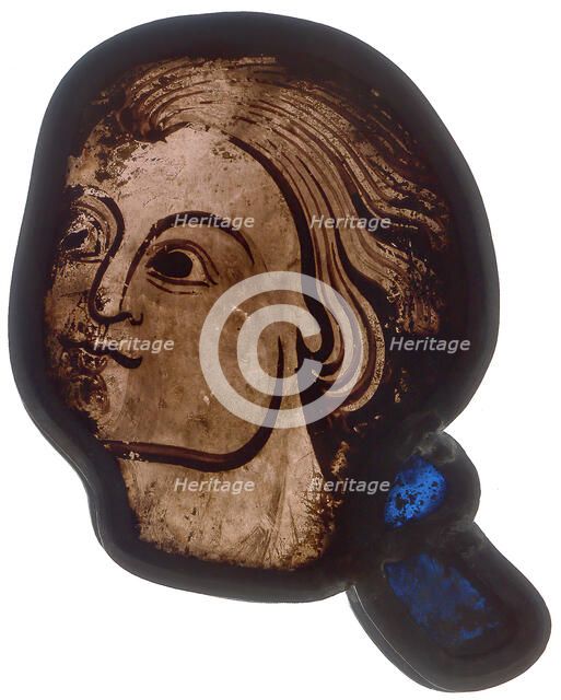 Glass Fragment, French, 1200-1215. Creator: Unknown.