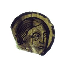 Glass Fragment, French, 12th-14th century. Creator: Unknown