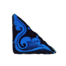 Glass Fragment, French, 12th-14th century. Creator: Unknown