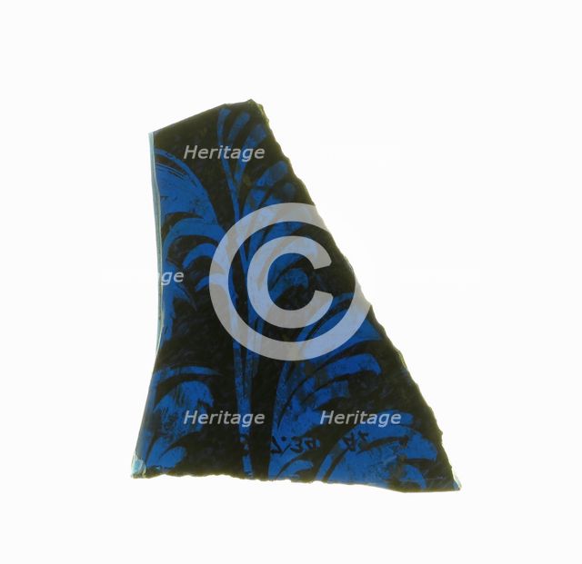 Glass Fragment, French, 12th-14th century. Creator: Unknown.