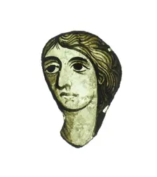 Glass Fragment, French, 12th-14th century. Creator: Unknown