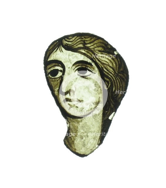 Glass Fragment, French, 12th-14th century. Creator: Unknown.