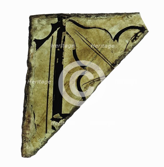 Glass Fragment, French, 12th-15th century (?). Creator: Unknown.