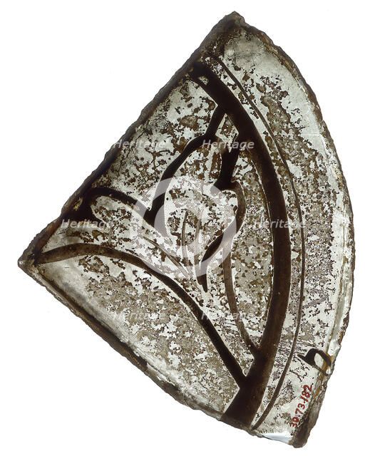 Glass Fragment, French, 12th century. Creator: Unknown.